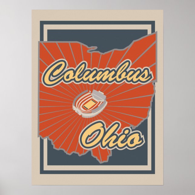 Columbus, Ohio Art Imprimer - Affiche de voyage -  (Devant)