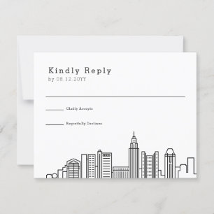 Columbus Ohio Mariage   Stylisé City Skyline RSVP