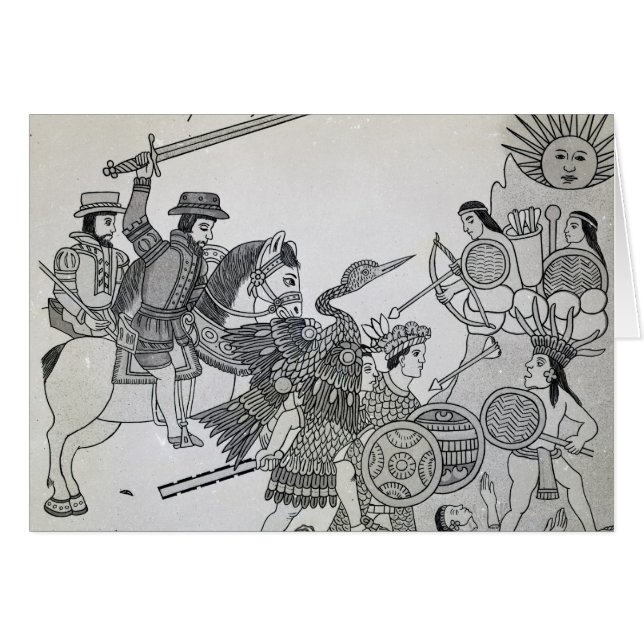 Combat entre l'Espagnol et les Aztèques (Devant horizontal)