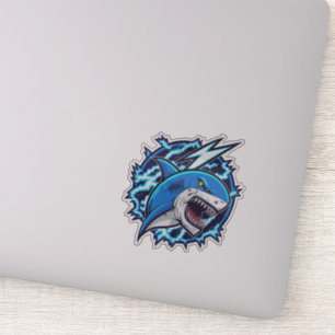 Combat Ninja Shark illustration Sticker