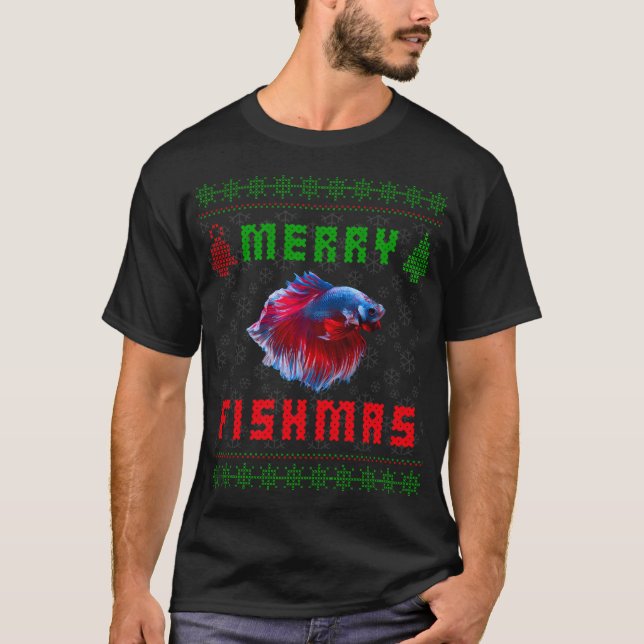 Combattant Siamois Poisson Betta Sweat de Noël (Devant)