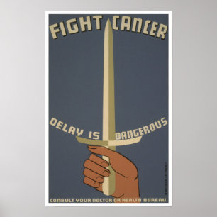 Combattre le cancer Vintage WPA Poster