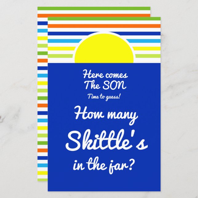 Combien dans le Jeu Baby shower Jar (Devant / Derrière)