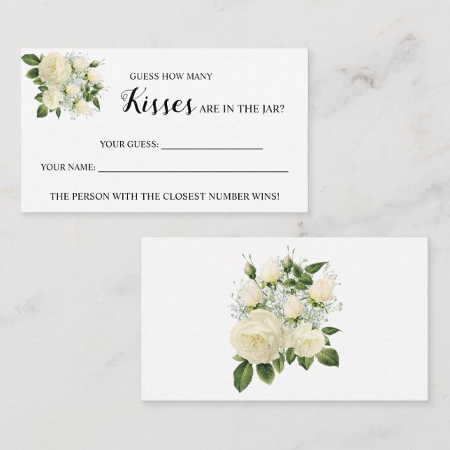 Combien De Baisers Fête des mariées Carte de jeu (Devant / Derrière)