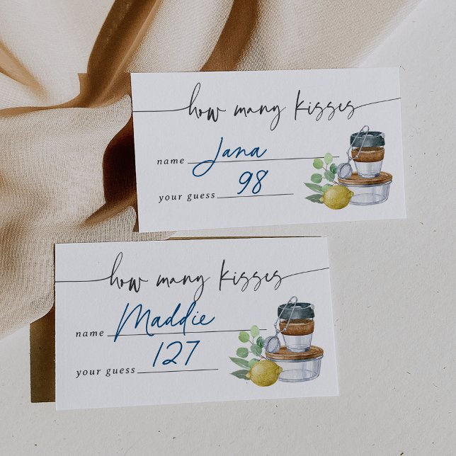 Combien De Baisers Fête des mariées Guider Carte D (Créateur téléchargé)