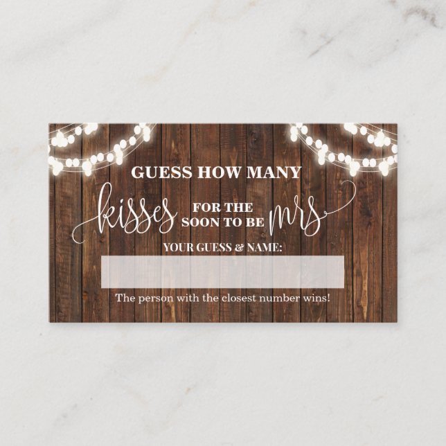 Combien de baisers pour la carte de jeu Mme Wester (Devant)