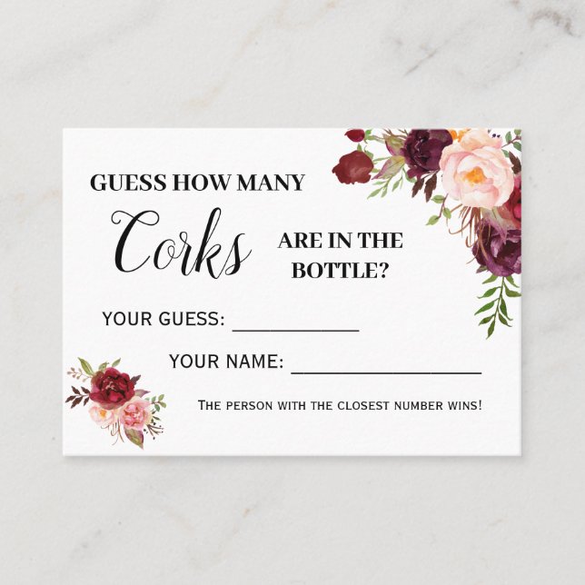 Combien de bouchons jeu anglais espagnol carte de  (Devant)