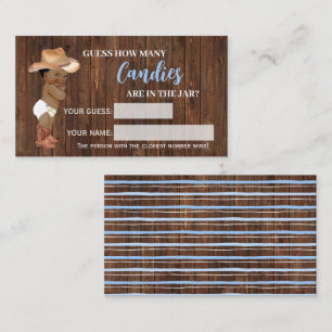 Combien de Candies AA Cowboy Baby shower Carte de