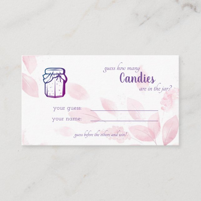 Combien de Candies Fête des mariées Carte de jeu (Devant)