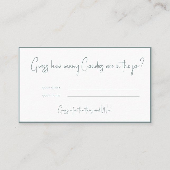 Combien de Candies Fête des mariées Carte de jeu (Devant)