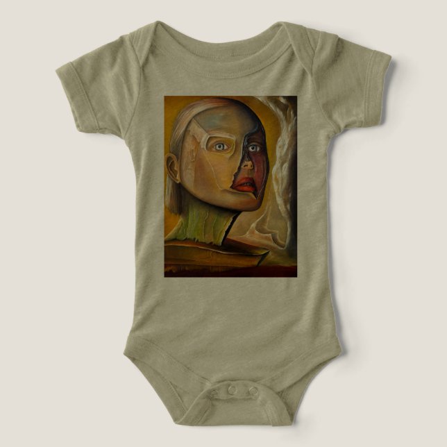 Combinaison bébé tri-mélange imprimée une pièce (Design Recto)