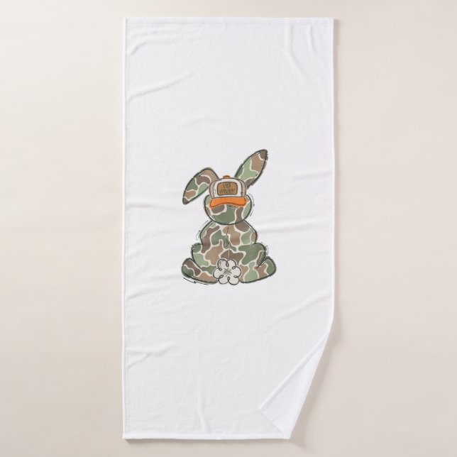 Combinaison de chasse aux œufs de Pâques camouflée (Serviette de bain)