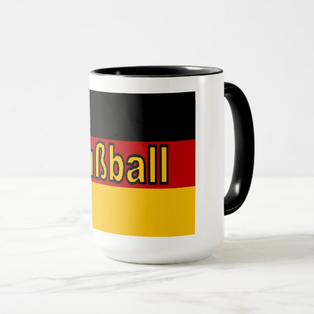 Combo Mug 444 ml  blanc/noir  ALLEMAGNE  FOOTBALL (Devant droit)