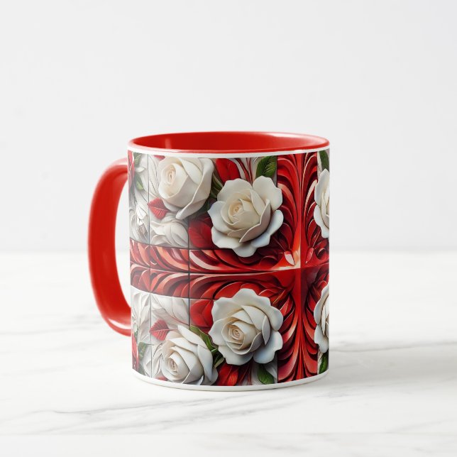 Combo Mug avec design Rose anglais (Devant gauche)
