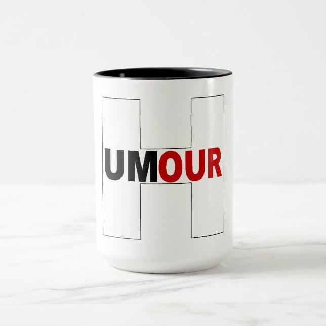 Combo mug  blanc noir HUMOUR (Centre)