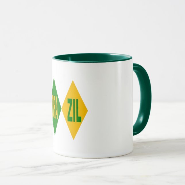 Combo mug blanc vert BRAZIL  (Devant droit)
