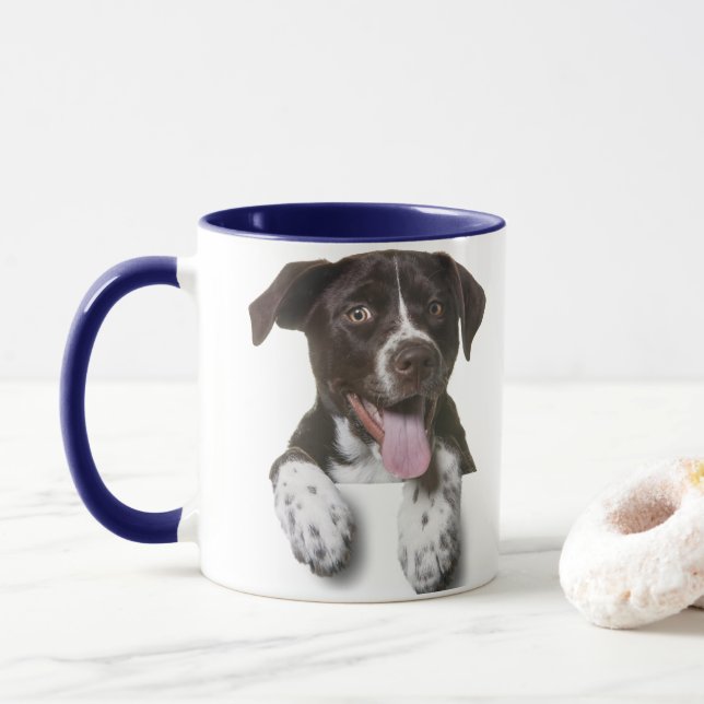 Combo tasse de café, photo de chien personnalisée (Avec donut)