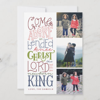 Come Adore Hand Lettered Photo de la carte de Chri