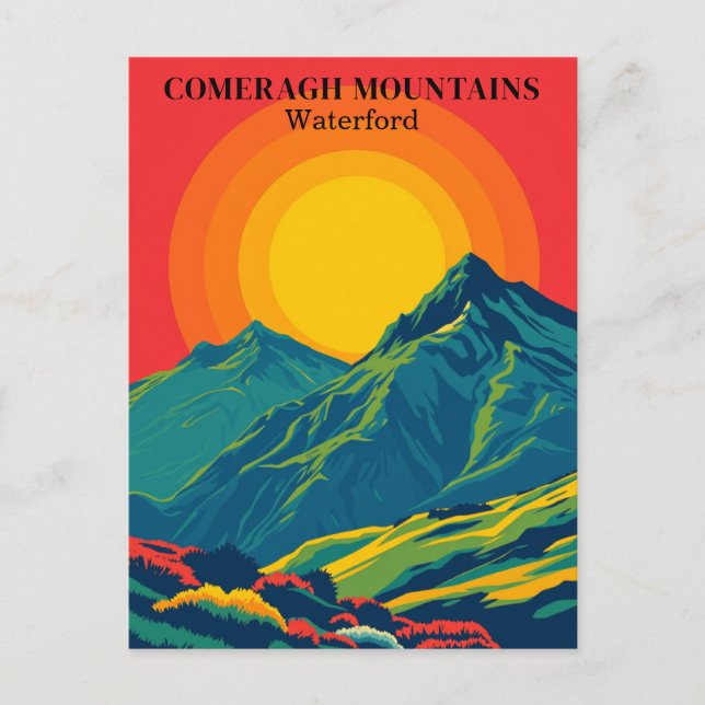 Comeragh Mountains Irlande Carte postale Vintage v (Devant)