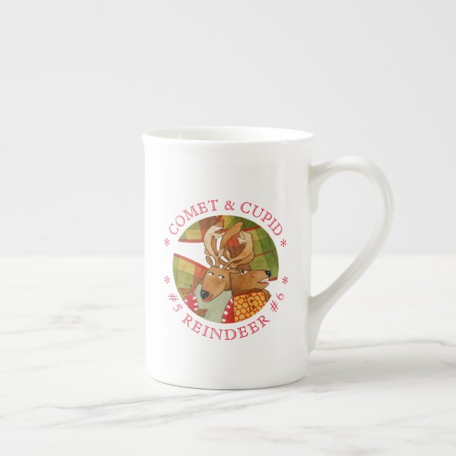 COMET CUPID REINDEER Bone China Mug (Droite)