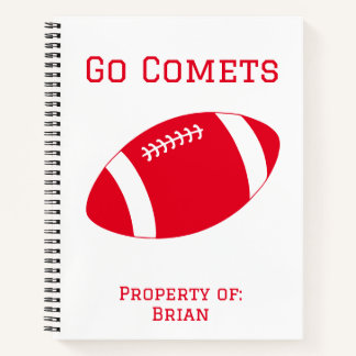 Comètes personnalisées Carnet Spiral de Football R
