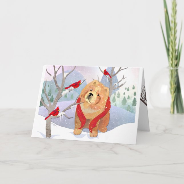 COMFORT & JOY cartes d'art de Chow lisse (Devant)