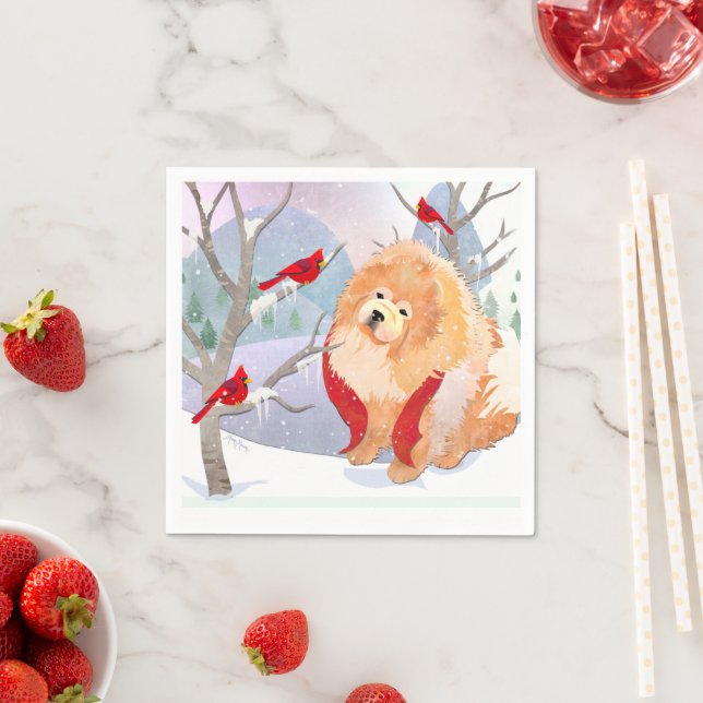 COMFORT & JOY - serviettes en papier ROUGH CHOW (En situation)