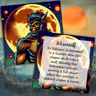 Comic Book Style Werewolf devant la Pleine lune