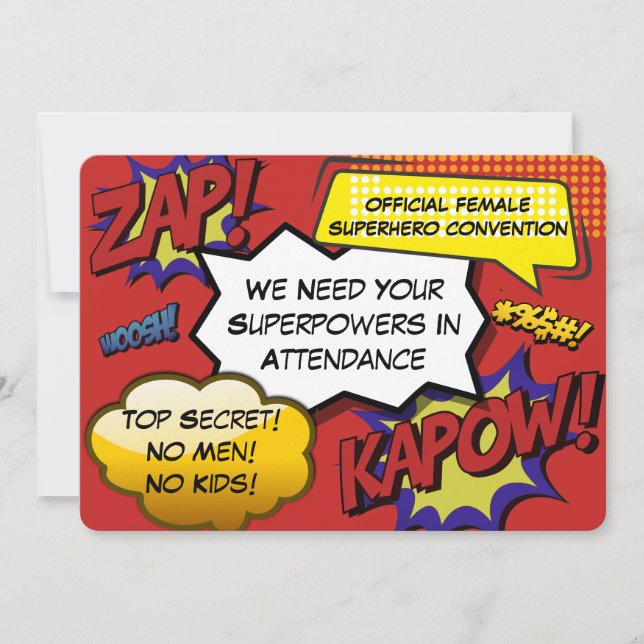 Comic "Girls Night Out" Superhero Invitation de pa (Devant)