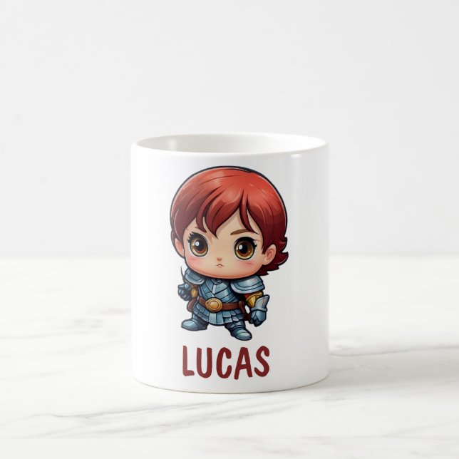 Comic Knight Custom Name Kids Mug (Centre)