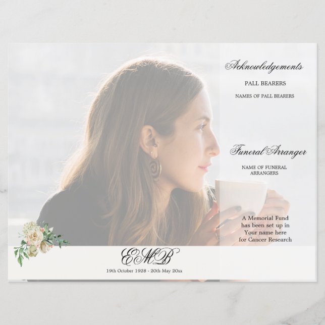 Commande de cérémonie funéraire élégante avec fleu (Devant)