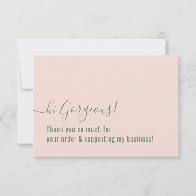 COMMANDE MERCI moderne insert rose sauge (Devant)