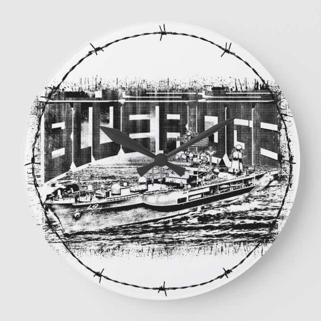 Commande navire Blue Ridge Acrylique Mur Horloge (Recto)