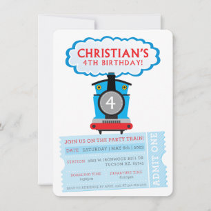 COMMANDE PERSONNALISÉE Invitation train d'annivers