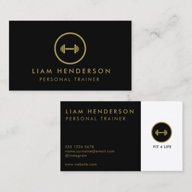 Commander un formateur Carte de visite Fitness Tra (Devant / Derrière)