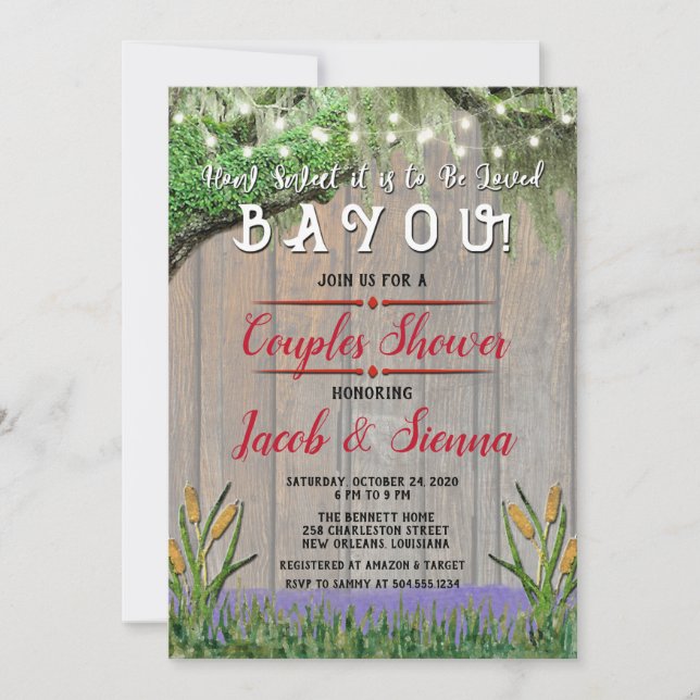 Comme il est doux d'être aimé Bayou Invitations (Devant)