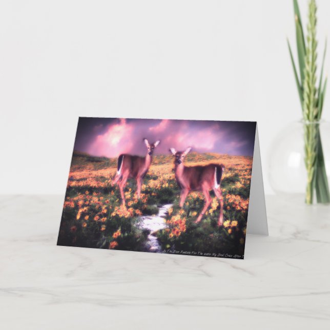 Comme Le Cerf Pante Pour La Carte De Voeux D'Eau (Devant)