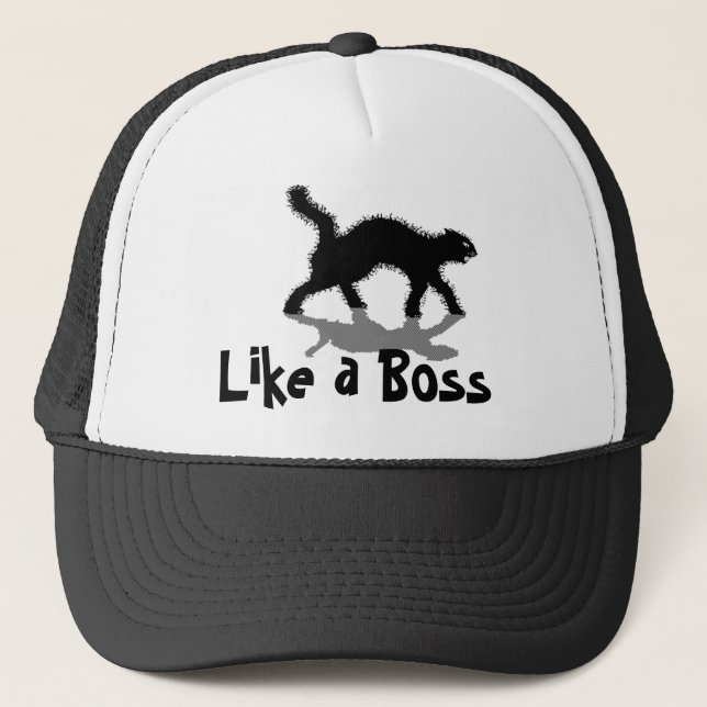 comme un casquette drôle de chat noir de patron (Devant)