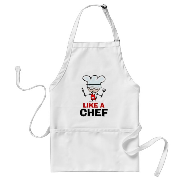 Comme un tablier de chef adulte pour hommes | blan (Devant)