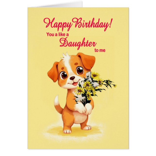 Comme une fille pour moi Anniversaire Chiot et Fle (Devant)