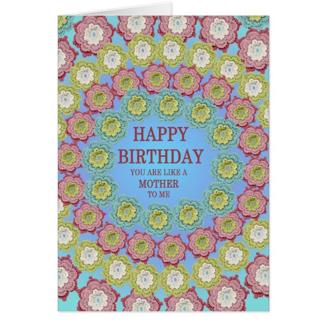 Comme une mère Anniversaire Crochet Fleurs (Devant)