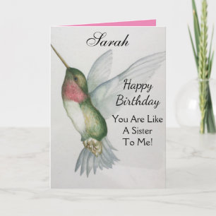 Comme Une Soeur Anniversaire HummingBird Carte De