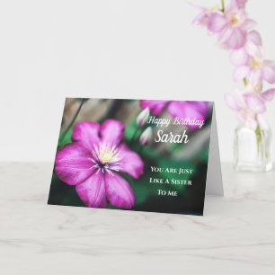 Comme Une Soeur Anniversaire Purple Clematis Carte