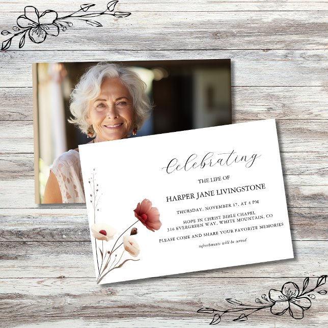 Commémoration funéraire Budget Rose et Blanc Poppy (Créateur téléchargé)