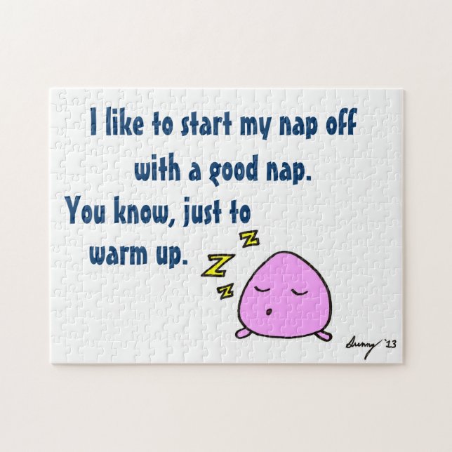 'Commencez Ma Sieste Avec Une Bonne Nap' Puzzle (Horizontal)