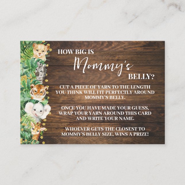 Comment Big Mom's Belly Safari Baby shower carte d (Devant)