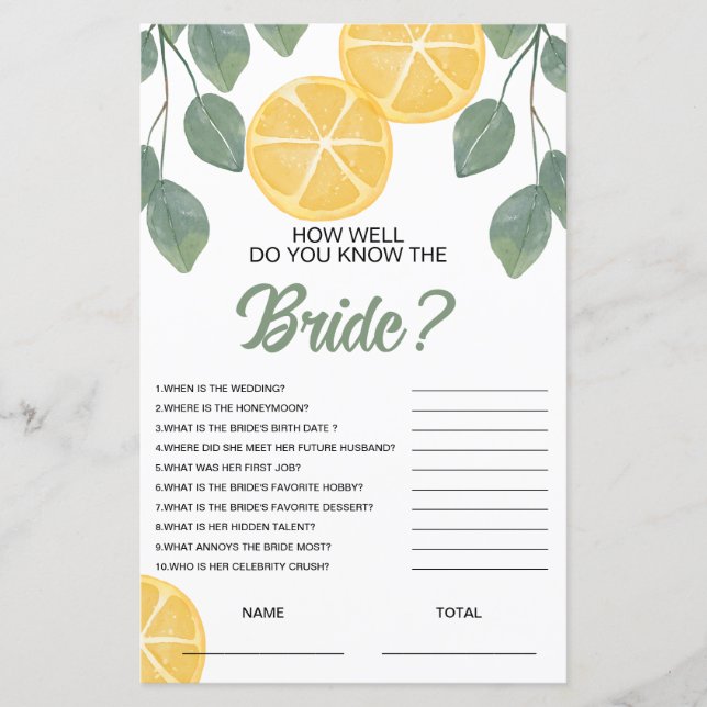 Comment connais-tu bien la mariée Jeu de mariage f (Devant)