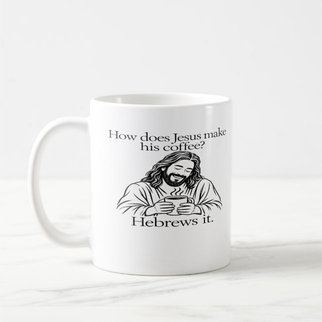Comment Jésus prépare-t-il son café  Mug Classique (Gauche)