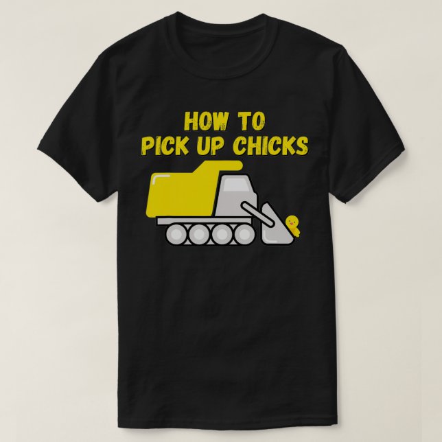 Comment ramasser les poussins T-shirt Mens mignon  (Design devant)