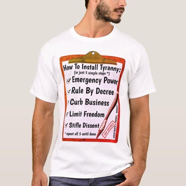 Comment - Tyrannie (lumière) T-shirt (Devant)